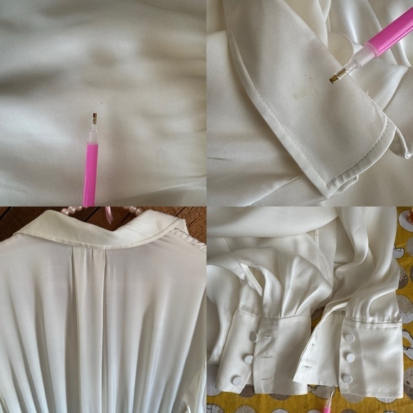 FRAME Revolve Twisted Wrap Shirt dress in Off-White size S - Picture 14 of 16